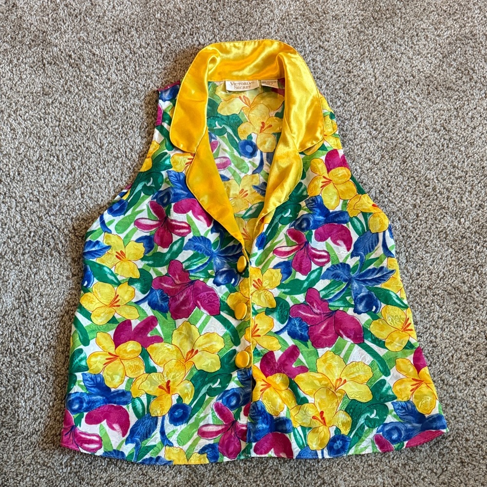 Vintage Floral Sleeveless Victorias Secret Tank